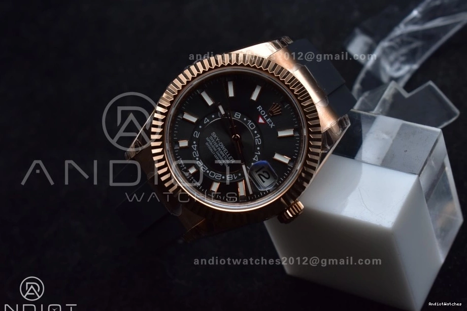 1104 RG Upgraded Gray Oysterflex Noob on A23J Strap Dial Best Skydweller Edition 0123